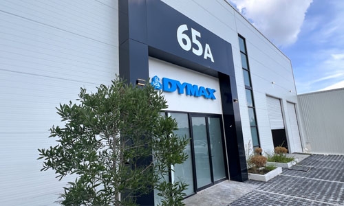 The front entrance of the Dymax distribution center in Quer&eacute;taro, Mexico.